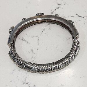 Silver Tone Cuff Bangle Bracelet